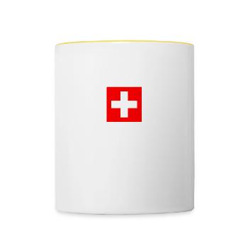 Schweiz/Schweizer - Tasse zweifarbig - Weiß/Gelb - Vorne
