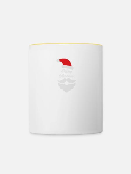 XMAS SANTA - Tasse zweifarbig - Weiß/Gelb