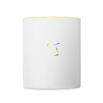 Artiste de Cirque Jongleur Cadeau - Mug contrasté - blanc/jaune - Devant