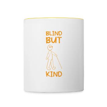 Blinder Blind Sehbehindert Witzig Geschenk - Tasse zweifarbig - Weiß/Gelb - Vorne