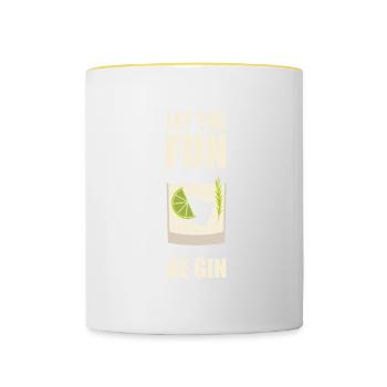 Let The Fun Be Gin Alcohol - Contrasting Mug - white/yellow - Front
