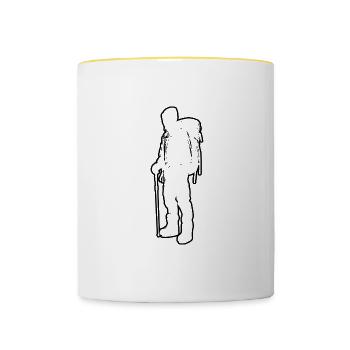 Grimpeur Bloc Escalade Hommes - Mug contrasté - blanc/jaune - Devant