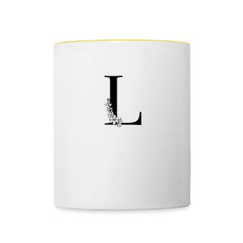 Letter L - Contrasting Mug - white/yellow - Front