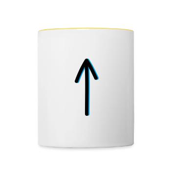 Pfeil - Tasse zweifarbig - Weiß/Gelb - Vorne