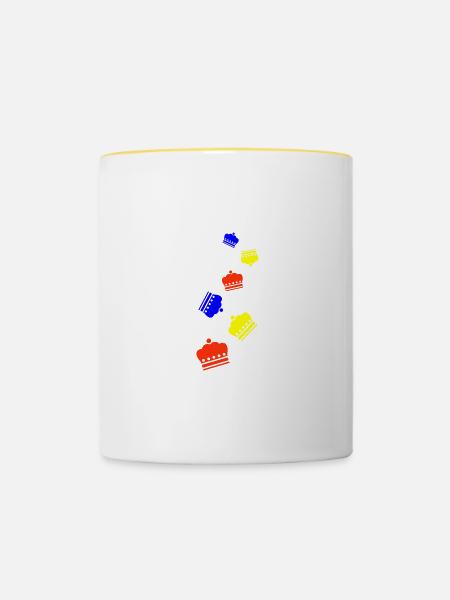 Krone icon - Tasse zweifarbig - Weiß/Gelb