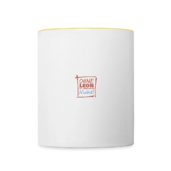 Geschenk für leon - Tasse zweifarbig - Weiß/Gelb - Vorne