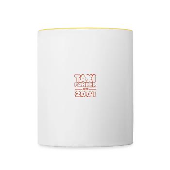 Jahr 2001 - Tasse zweifarbig - Weiß/Gelb - Vorne