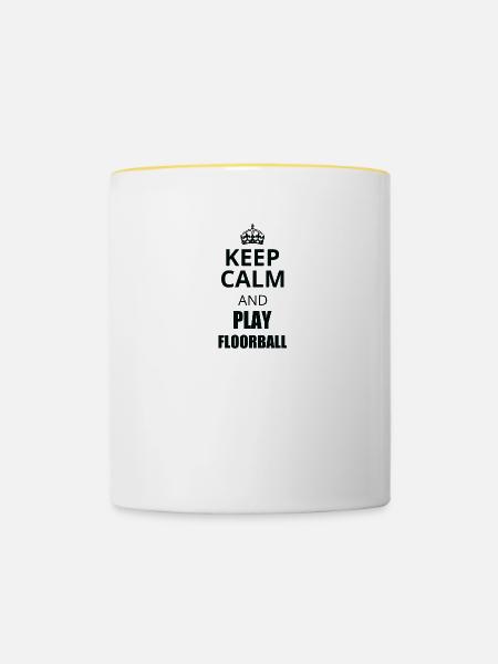 Floorball - Tasse zweifarbig - Weiß/Gelb