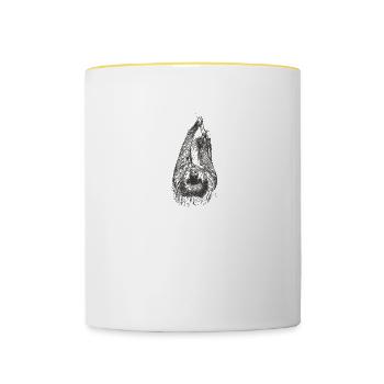 Faultier - Tasse zweifarbig - Weiß/Gelb - Vorne