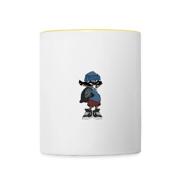 Raccoon Racoon Funny Saying Gift - Contrasting Mug - white/yellow - Front