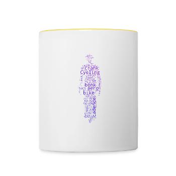 Velo Radfahrer Mountainbike Mtb Radfahren - Tasse zweifarbig - Weiß/Gelb - Vorne