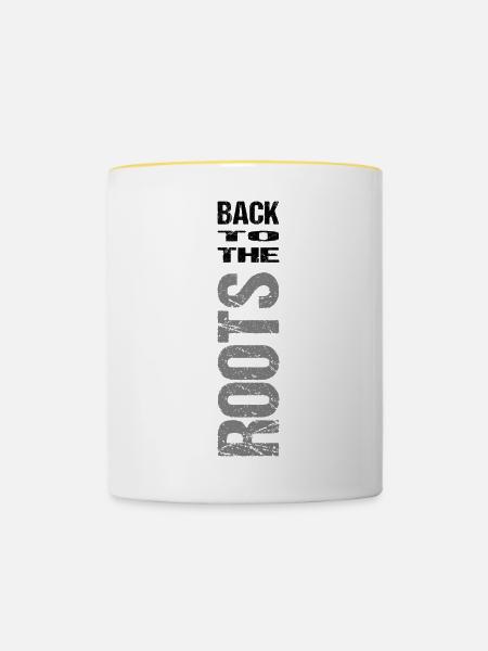 Back to the roots - Tasse zweifarbig - Weiß/Gelb