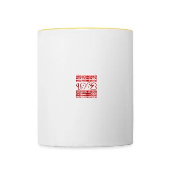 Jahr 1962 - Tasse zweifarbig - Weiß/Gelb - Vorne