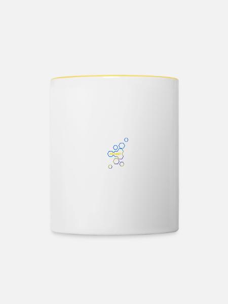 Technikfreak Bienenwaben Geschenk Aragon - Tasse zweifarbig - Weiß/Gelb