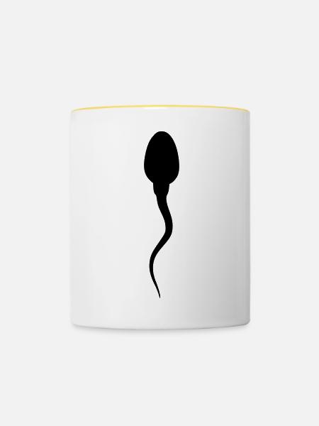 sperma - Tasse zweifarbig - Weiß/Gelb