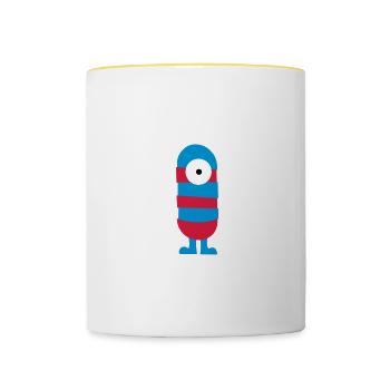 monster - Mok tweekleurig - wit/geel - Voor