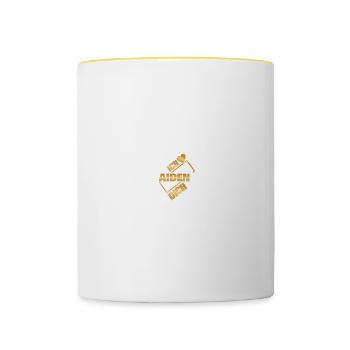 Liebe Aiden - Tasse zweifarbig - Weiß/Gelb - Vorne