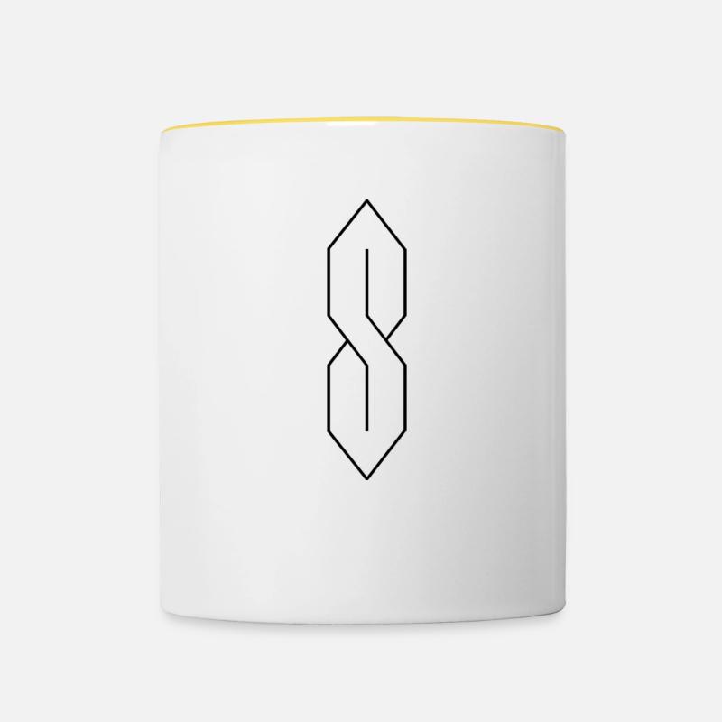 S or 8 - Contrasting Mug - white/yellow