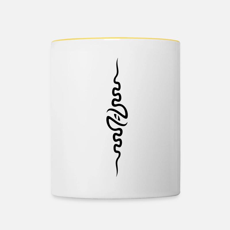 spine_front - Contrasting Mug - white/yellow