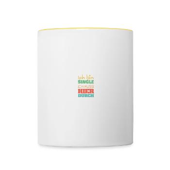 Single Alleinstehend - Tasse zweifarbig - Weiß/Gelb - Vorne