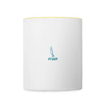 Geschenk für Ayden - Tasse zweifarbig - Weiß/Gelb - Vorne