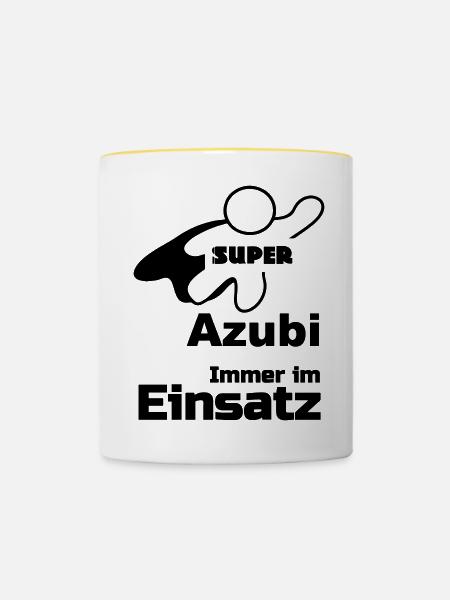 Super Azubi Geschenk - Tasse zweifarbig - Weiß/Gelb