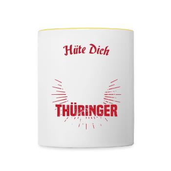 Thüringen Erfurt Gera Jena Weimar Gotha Geschenk - Tasse zweifarbig - Weiß/Gelb - Vorne