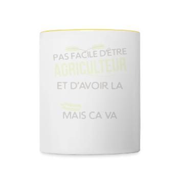 Agriculteur - je gère - Mug contrasté - blanc/jaune - Devant