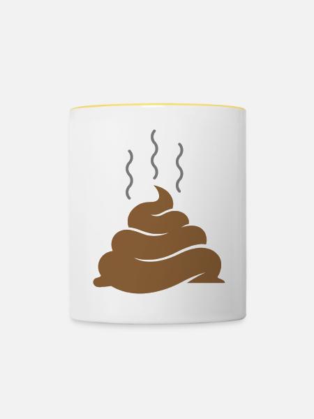 Ein Haufen Scheiße - Tasse zweifarbig - Weiß/Gelb