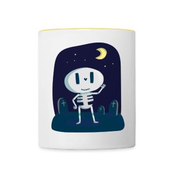 skeleton - Contrasting Mug - white/yellow - Front