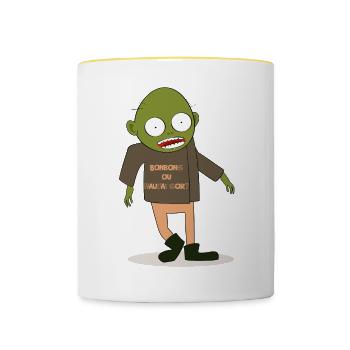 Zombie greedy - Contrasting Mug - white/yellow - Front