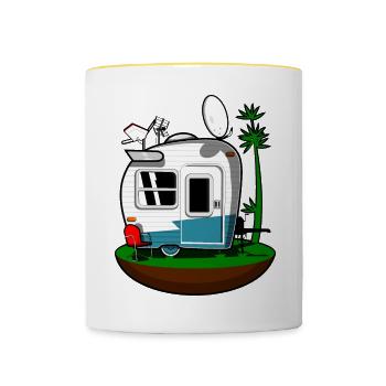 Caravane - Mug contrasté - blanc/jaune - Devant