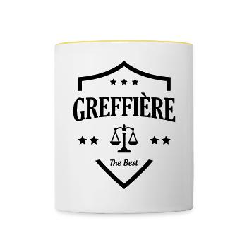 Gerichtsschreiber / Schreiber / Kanzler / Gericht - Tasse zweifarbig - Weiß/Gelb - Vorne