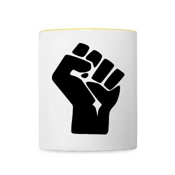 Faust - Tasse zweifarbig - Weiß/Gelb - Vorne