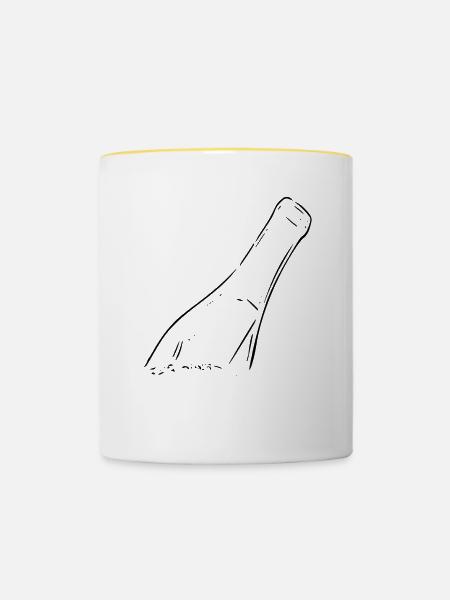 Flaschenpost - Tasse zweifarbig - Weiß/Gelb
