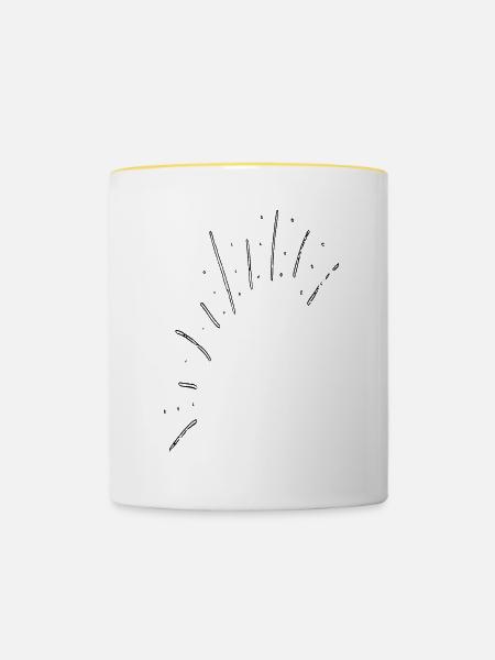 Konfetti dunkel - Tasse zweifarbig - Weiß/Gelb