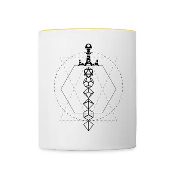 Dungeon Dice Sword - Contrasting Mug - white/yellow - Front
