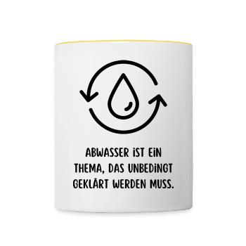 Geklärt - Tasse zweifarbig - Weiß/Gelb - Vorne