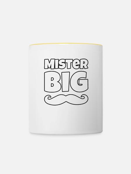 Mister Big - Tasse zweifarbig - Weiß/Gelb