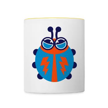 Kaefer (Blitz) - Tasse zweifarbig - Weiß/Gelb - Vorne