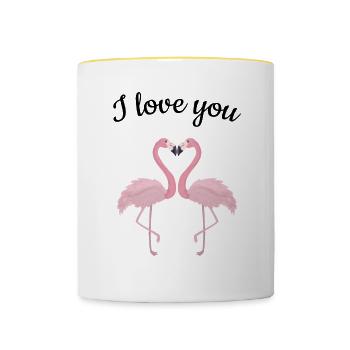 I love you - Contrasting Mug - white/yellow - Front