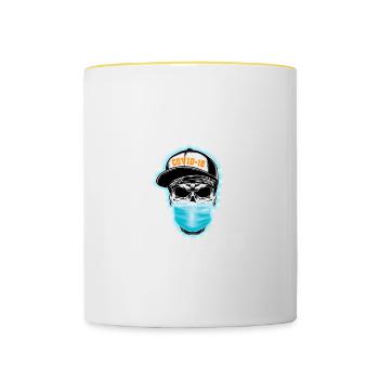 Protect yourself - save others from COVID-19 - Tasse zweifarbig - Weiß/Gelb - Vorne