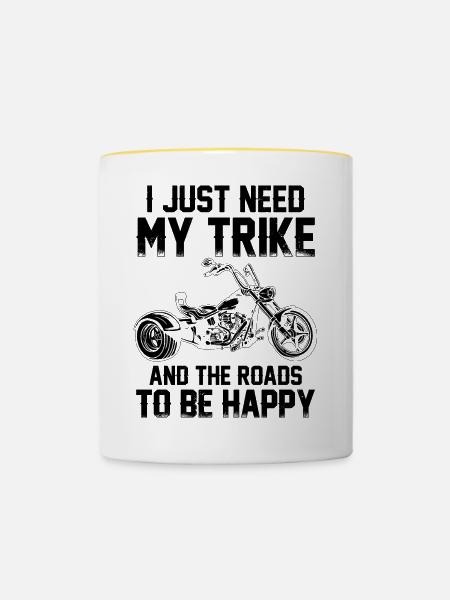 Trike - Tasse zweifarbig - Weiß/Gelb