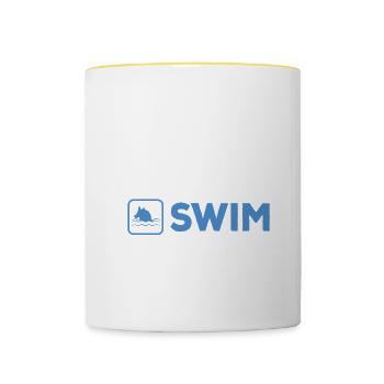 Run Jump Swim Repeat Dock Diving Dog - Contrasting Mug - white/yellow - Front
