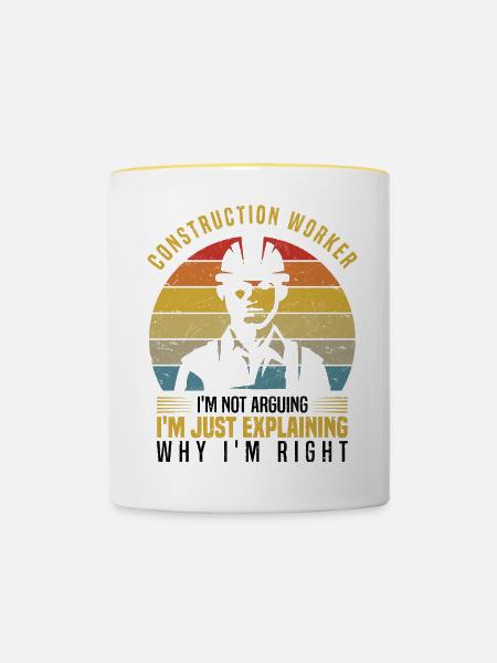 Bauarbeiter - Tasse zweifarbig - Weiß/Gelb