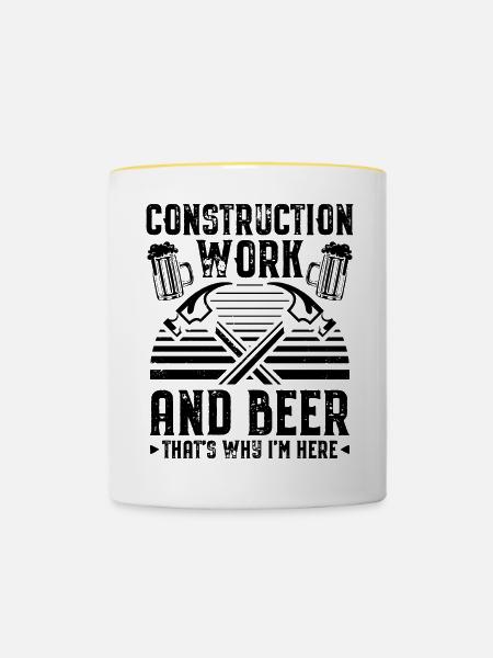 Handwerker Sprüche - Tasse zweifarbig - Weiß/Gelb