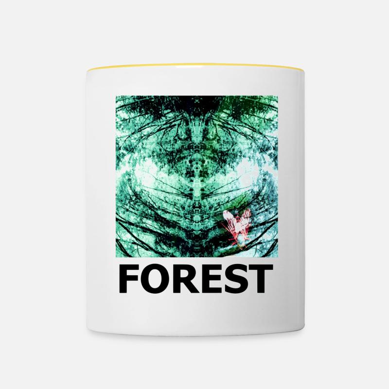 Forest Kaleidoscope FOREST - Contrasting Mug - white/yellow