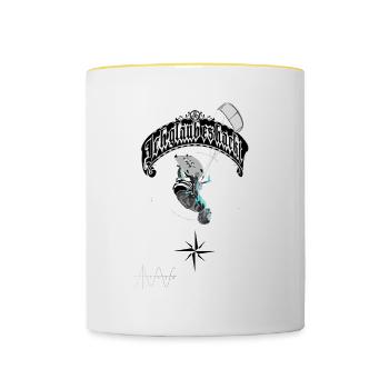 Ich glaub es hackt Kiter - Tasse zweifarbig - Weiß/Gelb - Vorne