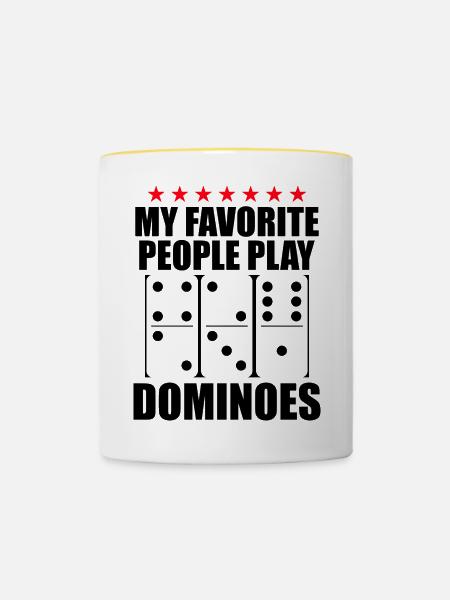 Domino Design - Tasse zweifarbig - Weiß/Gelb