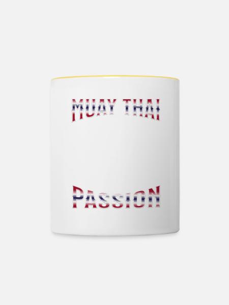 Muay Thai Boxing Muay Thai - Tasse zweifarbig - Weiß/Gelb